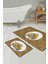 Sarı Zebra Desenli 2'li Banyo Paspas Takımı & Mutfak Paspas Seti 3