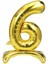 6 Yaş Gold Renkli Ayaklı Folyo Balon Rakam 32 Inç 80 cm 1