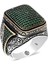 Homero Yeşil Zirkon Yanı Taşlı Işlemeli Özel Seri Erkek Gümüş Yüzük 1