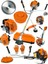 Alman Trex 6002 Yan Tipi Benzinli Motorlu Ot Çalı Tırpanı Çim Biçme Makinesi Tırpan GRZ-TREX-6002-YANTIRPAN-TEK-TTURUNCU 1