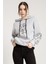 Jahr Marc Dragon Baskılı Gri Oversize Kadın Sweatshirt 2