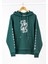 Dragon Baskılı Yeşil Oversize Kadın Sweatshirt 2