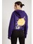 Dragon Baskılı Mor Oversize Kadın Sweatshirt 2