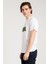 Beyaz Baskılı Basic Erkek T-shirt 2