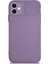 Caseworld Apple iPhone 11 Kapak Kamera Korumalı Sürgülü Renkli Silikon Kılıf - Lila 2