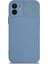 Caseworld Apple iPhone 12 Kapak Kamera Korumalı Sürgülü Renkli Silikon Kılıf - Açık Mavi 2