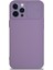Caseworld Apple iPhone 12 Pro Max Kapak Kamera Korumalı Sürgülü Renkli Silikon Kılıf - Lila 2