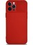 Caseworld Apple iPhone 12 Pro Max Kapak Kamera Korumalı Sürgülü Renkli Silikon Kılıf - Kırmızı 2