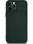Caseworld Apple iPhone 12 Pro Max Kapak Kamera Korumalı Sürgülü Renkli Silikon Kılıf - Koyu Yeşil 2