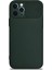 Caseworld Apple iPhone 12 Pro Kapak Kamera Korumalı Sürgülü Renkli Silikon Kılıf - Koyu Yeşil 2
