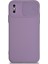 Apple iPhone x Kapak Kamera Korumalı Sürgülü Renkli Silikon Kılıf - Lila 2