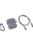 Airpods Tam Koruma Silikon Kapak Şarj Kılıfı Taşıma Çantası ve Anti-Kayıp Kayış - Gri (Yurt Dışından) 4