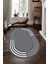 Woolly Cappio Beyaz Şerit Detaylı Gri Oval Halı (Kaymaz Dod Taban Makinada Yıkanabilir) - ES1089 1