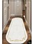 Woolly Gold Çerçevesi Motifli Beyaz Oval Halı (Kaymaz Dod Taban Makinada Yıkanabilir 100X450) - ES1058 1