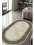 Woolly Etnik Desenli Krem Oval Halı (Makinada Yıkanabilir Kaymaz Dot Taban) - ES1144 1