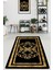 Woolly Gold Desenli Siyah Makinada Yıkanabilir Halı - ES433 1