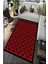 Woolly Kırmızı Çiçek Motifli Kilim Desenli Halı (Kaymaz Dod Taban Makinada Yıkanabilir 150X180) - ES645 1