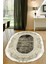Woolly Kahverengi-Siyah Eskitme Desenli Oval Halı (Makinada Yıkanabilir Kaymaz Dot Taban) - ES1238-2 1