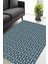 Woolly Lacivert Çiçek Motifli Makinada Yıkanabilir Halı - ES521 1