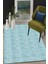 Woolly Mavi Desenli Makinada Yıkanabilen Halı - 019 1