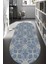 Esta Gri Motifli Oval Halı (Makinada Yıkanabilir Kaymaz Dod Taban) - ES574 1