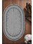 Esta Gri Zincir Desenli Eskitme Oval Halı (Kaymaz Dod Taban Makinada Yıkanabilir) -ES1082 1