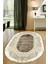 Esta Kahverengi Eskitme Desenli Oval Halı (Makinada Yıkanabilir Kaymaz Dot Taban) - ES1237-2 1
