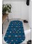 Esta Mavi Kilim Desenli Oval Halı (Kaymaz Dod Taban Makinada Yıkanabilir 80X250) - ES648 1