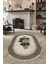 Esta Etnik Desenli Çiçek Motifli Krem Oval Halı (Makinada Yıkanabilir Kaymaz Dot Taban) - ES1145 1