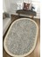 Esta Krem Çerçeveli Çizgisel Oval Halı (Makinada Yıkanabilir Kaymaz Dot Taban) - ES1246-2 1