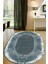 Esta Mavi Eskitme Desenli Oval Halı (Makinada Yıkanabilir Kaymaz Dot Taban) - ES1236-2 1