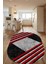 Woolly Kırmızı Karışık Desenli Oval Halı (Makinada Yıkanabilir Kaymaz Dot Taban) - ES1257-2 1