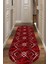 Woolly Prizma Desenli Dokulu Kırmızı Oval Halı (Kaymaz Dod Taban Makinada Yıkanabilir 100X450) - ES1069 1
