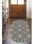 Woolly Sarı Motifli Oval Halı (Makinada Yıkanabilir Kaymaz Dod Taban) - ES573 1