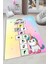 Woolly Ünicorn Seksek Desenli Çocuk Odası Halısı (Makinada Yıkanabilir Kaymaz Dot Taban) - ES1176 1