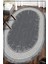 Woolly Koyu Gri Zincir Desenli Eskitme Oval Halı (Kaymaz Dod Taban Makinada Yıkanabilir) -ES1084 1