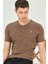 T8568 Dewberry V Yaka Erkek T-Shirt-Kahve 1