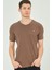T8568 Dewberry V Yaka Erkek T-Shirt-Kahve 3