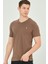 T8568 Dewberry V Yaka Erkek T-Shirt-Kahve 4