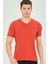 T8568 Dewberry V Yaka Erkek T-Shirt-Kiremit 4