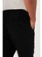 AVVA Erkek Siyah Yandan Cepli Beli Lastikli Kordonlu Armürlü Relaxed Fit Pantolon E003052