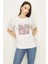 Kadın Siyah Taş Baskılı Basic T-Shirt 5