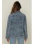 Kadın Mavi Cepli Oversize Denim Ceket 4