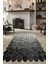 Woolly Daire Motifli Gri Lazer Kesim Halı (Makinada Yıkanabilir Kaymaz Dot Taban) - ES1168 1