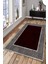Woolly Etnik Desenli Gri-Bordo Halı (Makinada Yıkanabilir Kaymaz Dot Taban) - ES1139 1