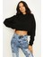 Select Moda Kadın Açık Pembe Kapüşonlu Crop Sweatshirt 2