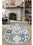 Esta Simetrik Kare Desenli Dijital Baskılı Oval Halı (Makinada Yıkanabilir Kaymaz Dod Taban) - ES1091 1