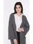 Kadın Kahve Kimono Kol Cepli V Yaka Hırka 4100 1