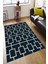 Woolly Lacivert Kutu Desenli Halı (Makinada Yıkanabilir Kaymaz Dod Taban) - Es551 1