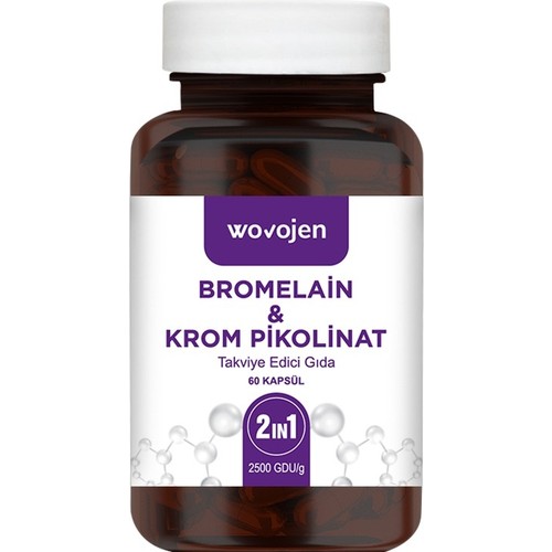 Wovojen Bromelain ve Krom Pikolinat Takviye Edici Gıda 60 Fiyatı